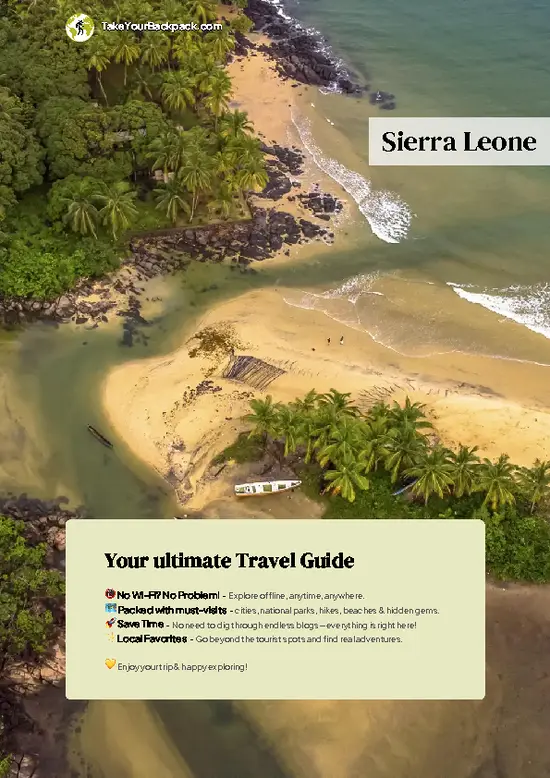 example page 0 from our offline Travel Guide for Sierra Leone